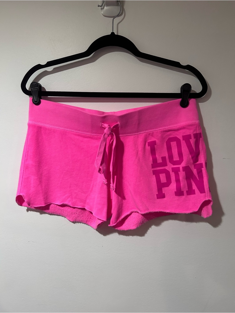 Y2K PINK Victoria's Secret Neon Pink LOVE PINK Lounge Shorts